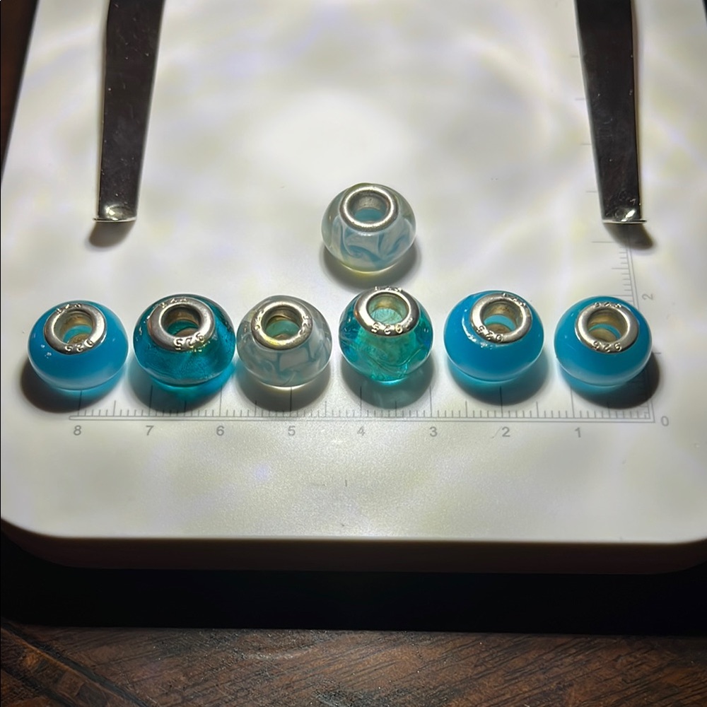 Blue and Silver Charm Beads